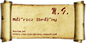 Móricz Ibrány névjegykártya